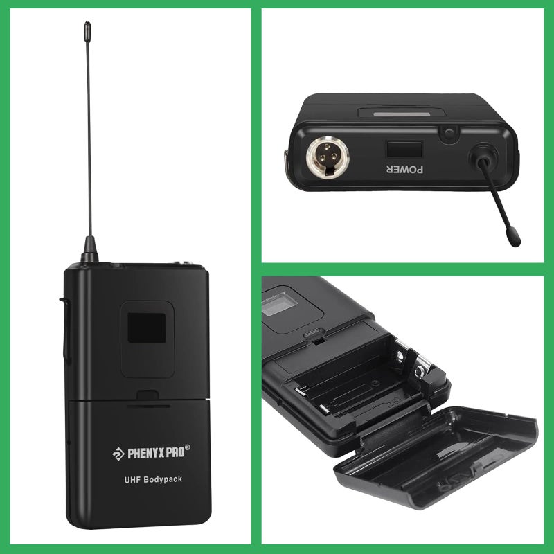 Phenyx Pro Wireless Bodypack Transmitter, 561.6MHz UHF Cardioid Pattern Wireless BodyPack Microphone, Fixed Frequency, 260 FT Range, for PTU-5000/PTU-4000 Series (PWB-5-561.6) - Image 2